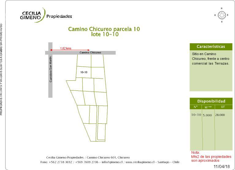 Sitio en Venta, Chicureo Oriente